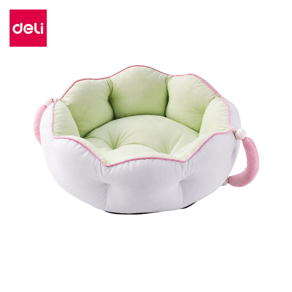 Deli เบาะนอนสัตว์เลี้ยง ที่นอนแมว ที่นอนหมา ทรงดอกไม้นุ่มฟู โอบอุ้มสรีระ สีพาสเทล Pet Bed