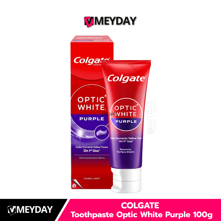 [ทั้งหมด 2 ชิ้น] คอลเกต ยาสีฟัน อ๊อพติคไวท์ เพอร์เพิล ขนาด100 กรัม COLGATE TOOTHPASTE OPTIC WHITE PURPLE 100 G.
