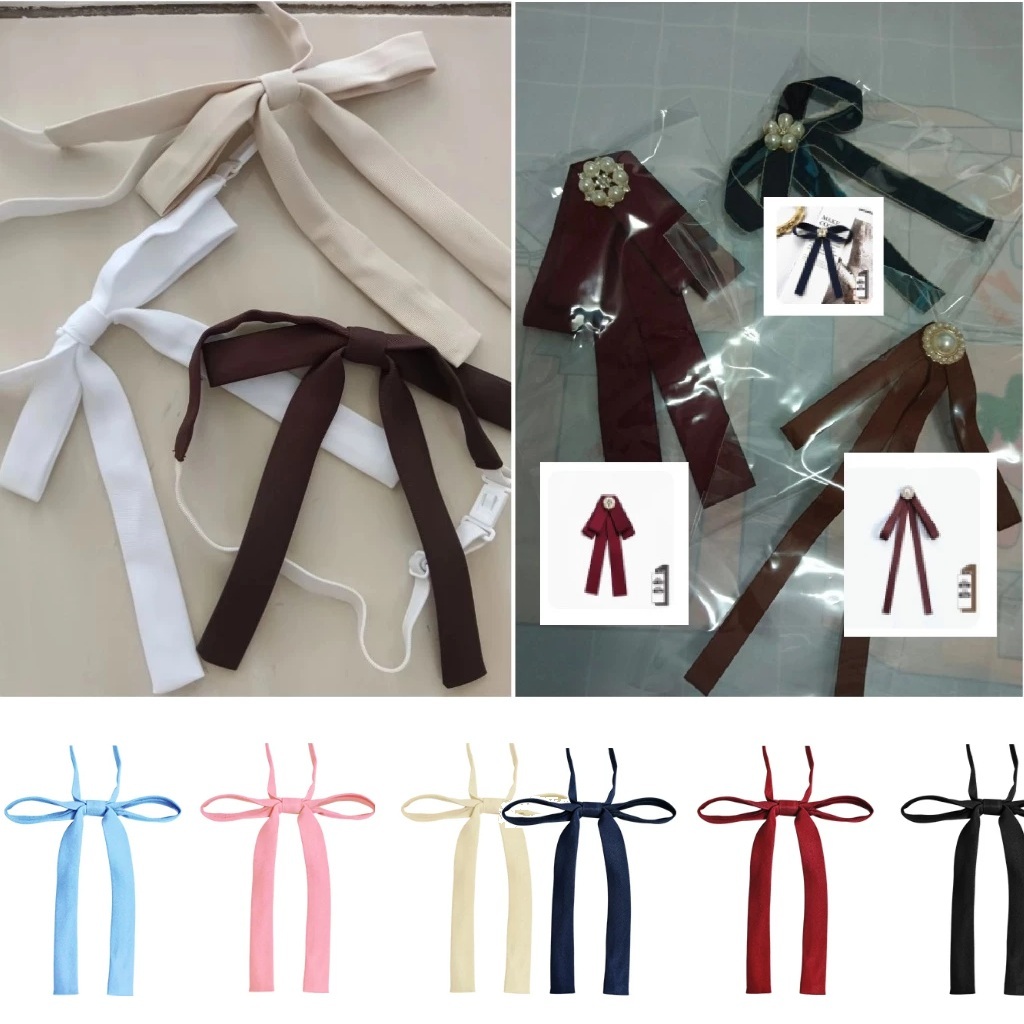 ♥️พร้อมส่งในไทย ภาพถ่ายจริง ♥️โบ นักเรียน jk cosplay sub-culture โลลิต้า สึนะเคย์ สี ขาว น้ำตาล ครีม ฟ้า ชมพู