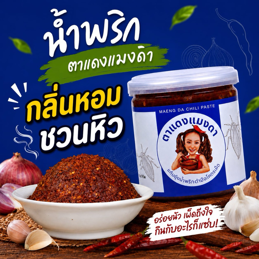 น้ำพริกตาแดงแมงดา (น้ำพริกตำมือ)