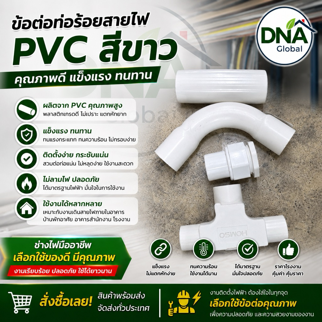 (แพค10ชิ้น) อุปกรณ์ ข้อต่อท่อร้อยสายไฟสีขาว (ราคาส่ง) ก้ามปู ต่อตรง ข้อโค้ง คอนเนคเตอร์ สามทาง สี่ทาง บ็อกพักสาย