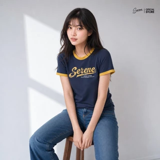 Serene's Choice เสื้อคอกลมแขนสั้น สกรีนโลโก้ วินเทจ T- shirt with Vintage Print Serene logo