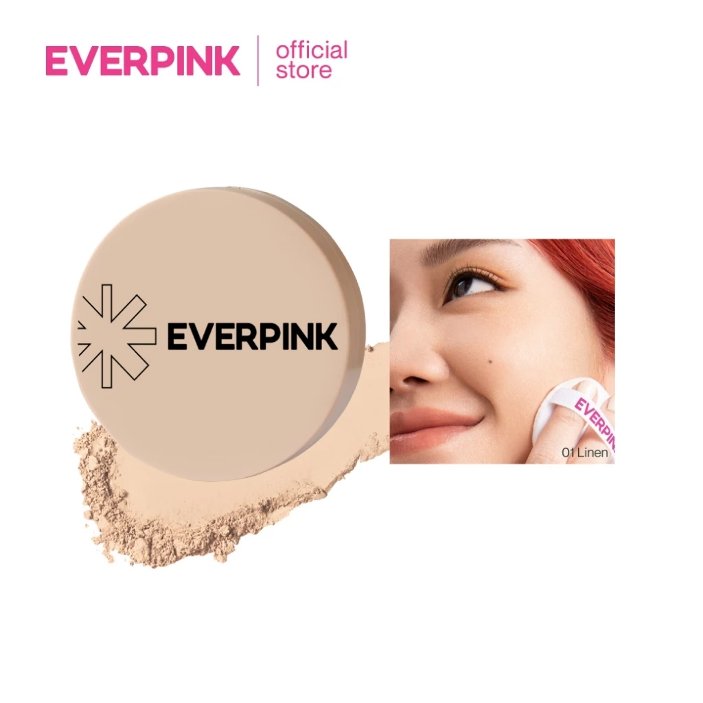 [สูตรและแพ็กเกจใหม่] EVERPINK Skin Contact Tinted Powder (SPF30 PA+++) แป้งกันแดดผสมรองพื้น เนื้อละเอียด 9g.