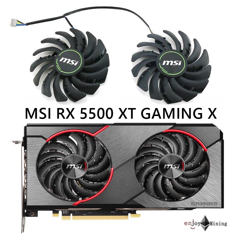 พัดลมการ์ดจอ MSI RX 5500 XT GAMING X Graphics Card Fan PLD09210S12HH