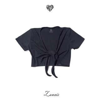 (Zanvis tee) Tie front short sleeve top เสื้อยืดครอปแขนสั้น ดีไซน์ผูกเอวผ้าคอตตอลยูนิ ใส่สบาย เนื้อนุ่ม ยืดได้เยอะ