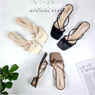 LEAVESSHOES รองเท้าแฟชั่นผู้หญิง รุ่น HONEY ส้นสูง 1 นิ้ว รองเท้าผู้หญิงมีส้น แบบสวม