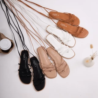 LEAVESSHOES รองเท้าแตะพันขา แฟชั่นผู้หญิง รองเท้าไปทะเล ใส่เที่ยวคาเฟ่ รุ่น RAINY (แนะนำบวก 1ไซส์)