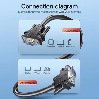 USEEสายต่อภาพจอ สาย V1080P@60HZVGA HD Cable สายทองเหลือง มีขนาด1เมตร , 2เมตร. 3เมตร , 5เมตร