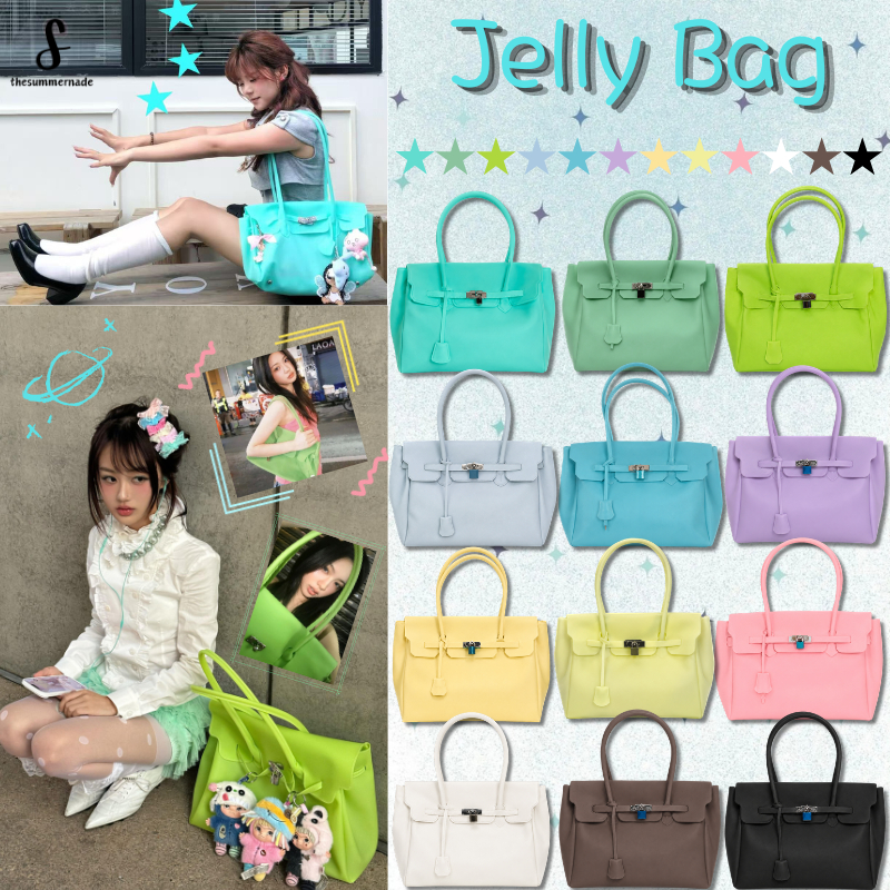 🚚พร้อมส่ง🌈Thesummernade_Bag PVC Jelly bag🍬Y2K Shoulder Tote Bag กระเป๋ากันน้ำ สีพาสเทล ใช้งานได้ทุกวัน 12สี💓