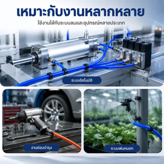 HOP สาย PU สายลม นิวเมติก ท่อลมยาง มีขนาด 4 , 6 , 8 ,10,12mm คุณภาพสูง ตัดแบ่งขายเป็นเมตร