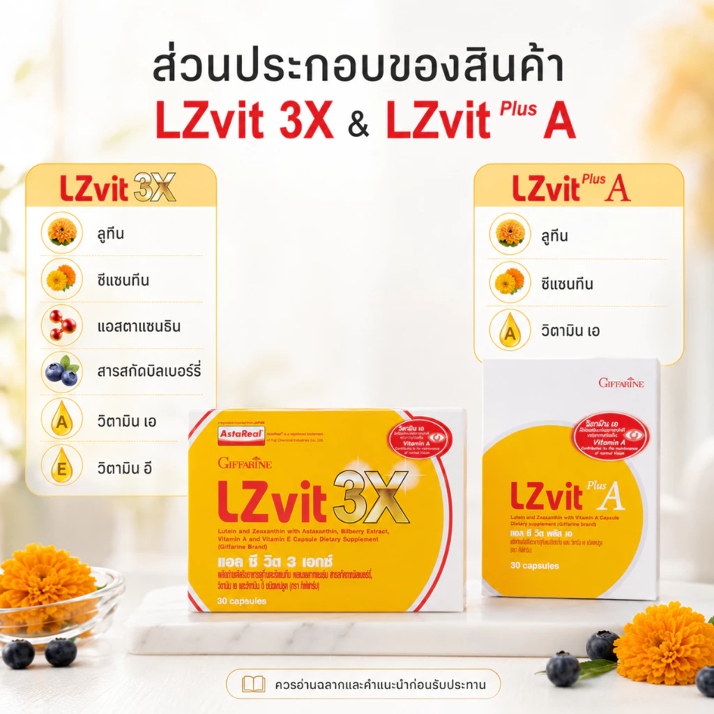 วิตามินบำรุงสายตา LZ Vit Plus A GIFFARINE แอลซีวิต thumbnail 3
