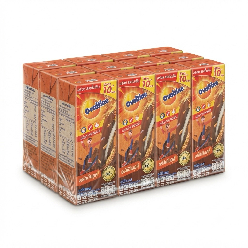[แพ็ค12กล่อง]Ovaltine โอวัลติน ยูเอชที สูตรมอลต์ พาวเวอร์ รสออริจินอล ปริมาณ 165มล.