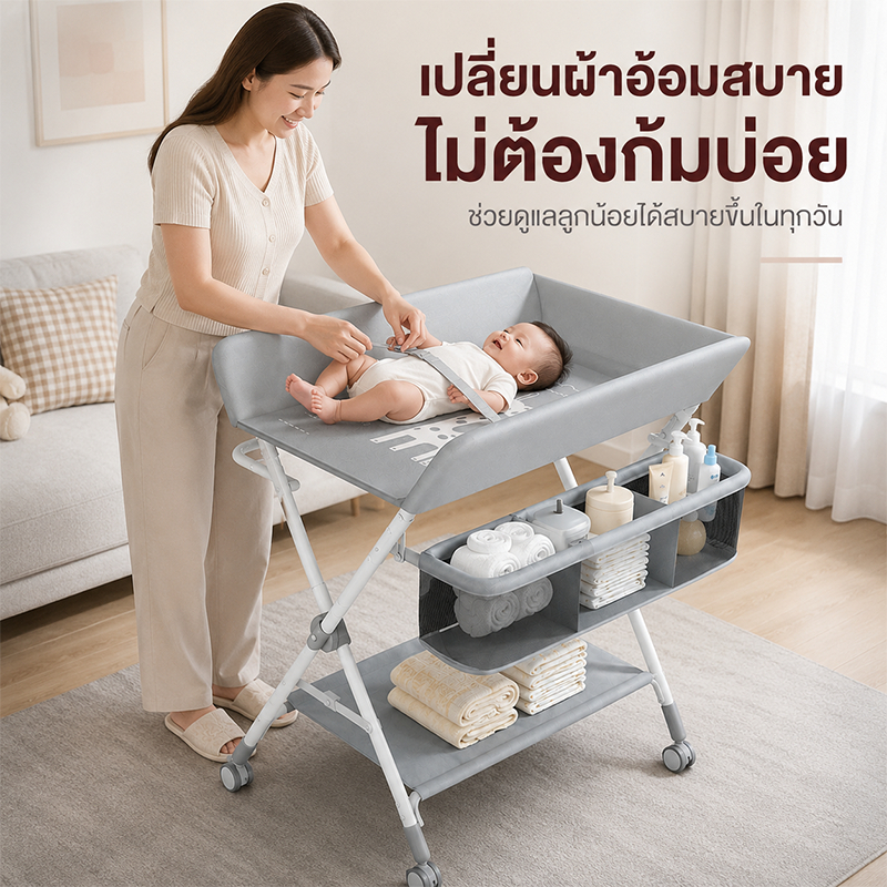 AMWTโต๊ะเปลี่ยนผ้าอ้อม โต๊ะและเบาะรองสำหรับเปลี่ยนผ้าอ้อม รูปที่ 7