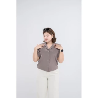 เสื้อเชิ้ตสาวอวบ อ้วน คอปกฮาวายผ้าไหมอิตาลี่ #G92