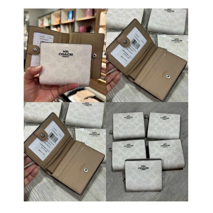 ของพร้อมส่งในไทย  จัดส่งแมส กระเป๋าสตางค์สองพับ Snap Wallet In Signature Canvas (Style No.): CW789