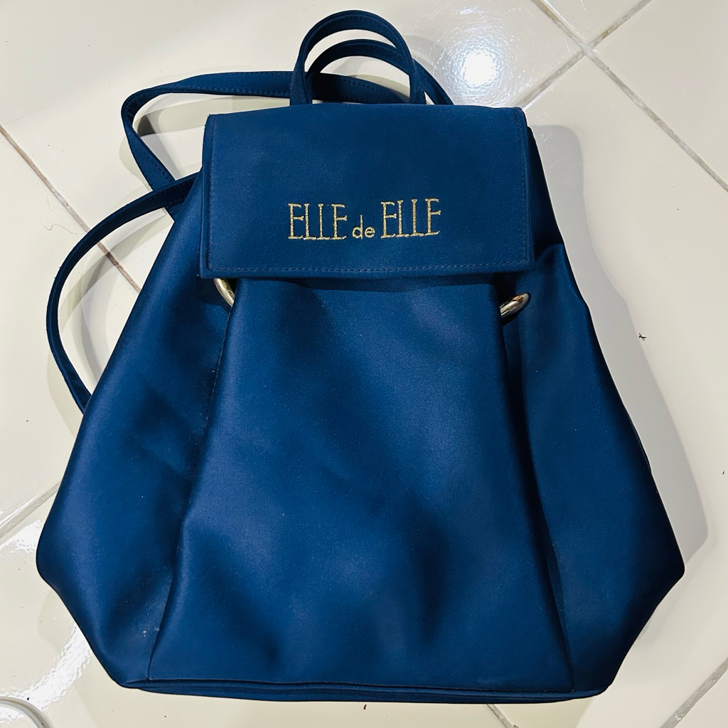 กระเป๋าเป้ แบรนด์แท้ ELLE de ELLE 9“สีกรม