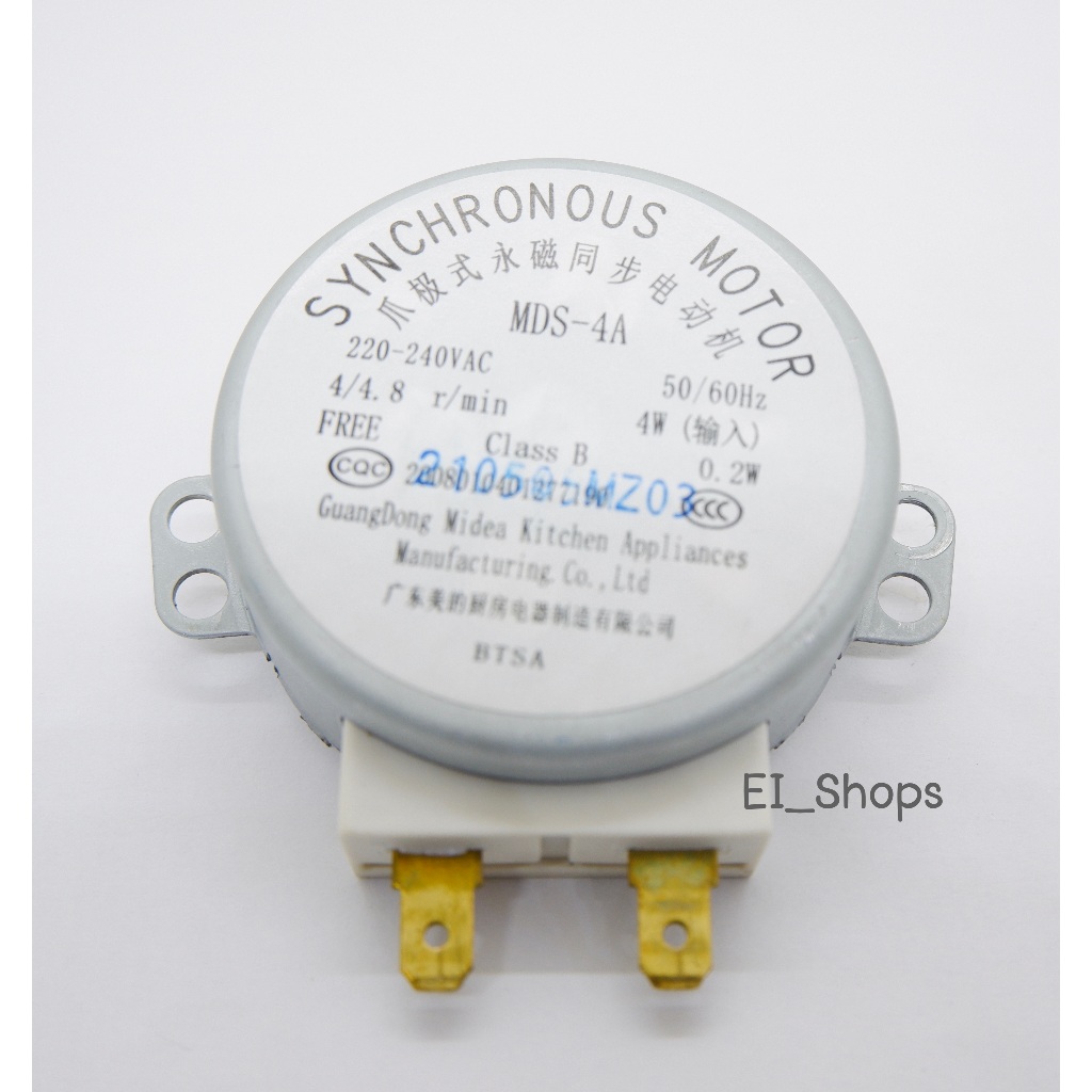 มอเตอร์หมุนจานไมโครเวฟ มอเตอร์ซิงโครนัส 4r / min 4W 220-240V อะไหล่ไมโครเวฟ (แกนพลาสติกผ่าครึ่ง)