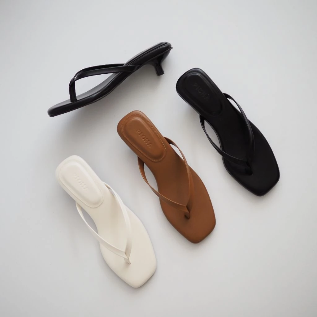 LOVE SHOES รองเท้าหูคีบ ส้นสูง รองเท้าส้นสูง1นิ้ว ไซส์ 35-41 หูหนีบ หนังนิ่มมาก รองเท้าแฟชั่นผู้หญิง