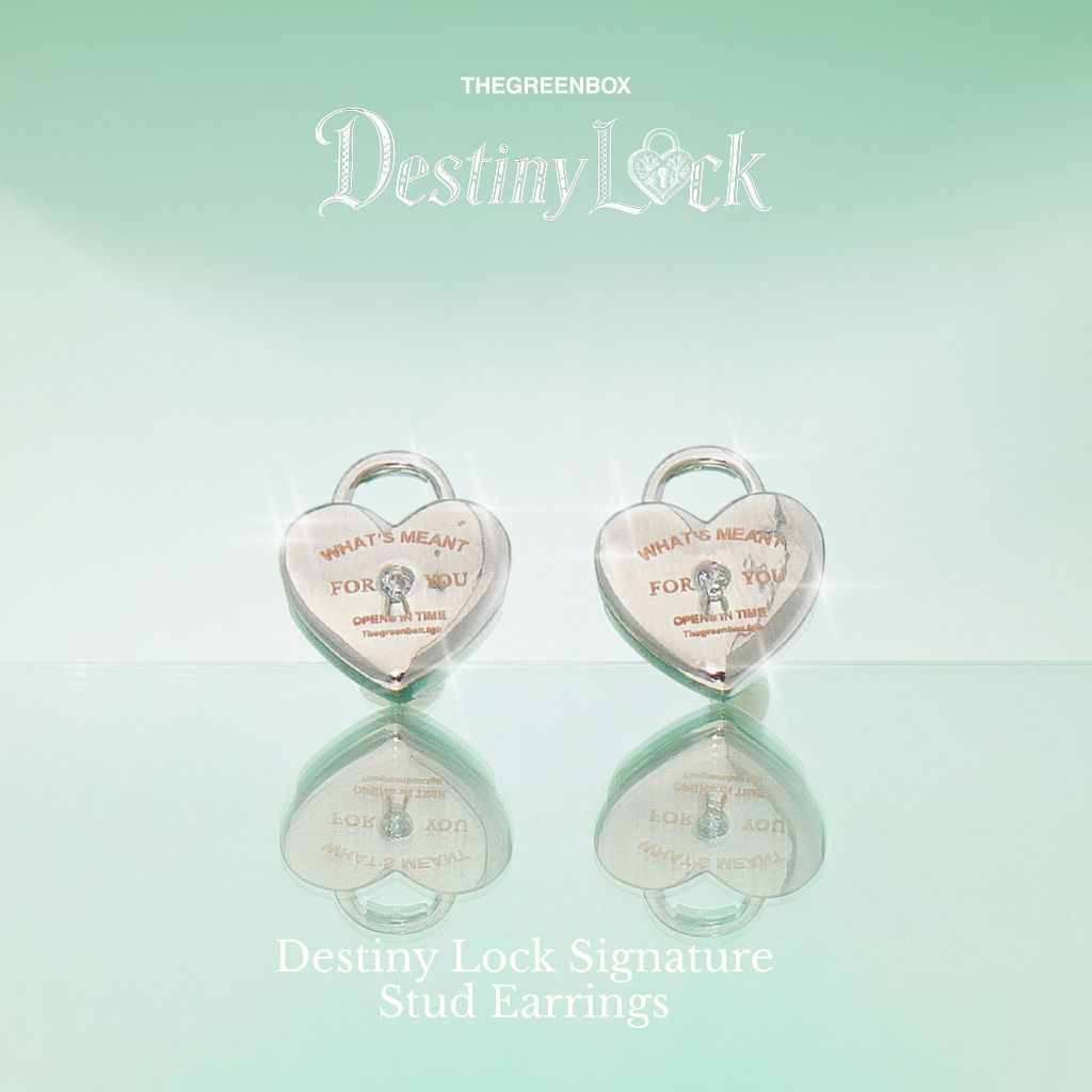 ต่างหู Destiny Lock Signature Stud ก้านเงินแท้ S925 - The Green Box