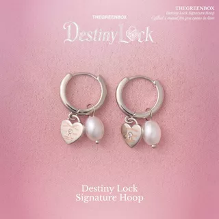 ต่างหู Destiny Lock Signature Hoop Earrings ก้านเงินแท้ S925 - The Green Box