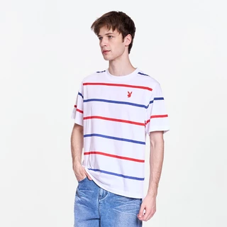 PLAYBOY 08PB เสื้อยืด เสื้อผ้าผู้ชาย/เสื้อ/เสื้อยืดสีขาว รุ่น P1MT265TB098WH