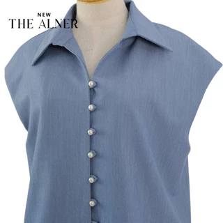 Thealner-AN847 (เซ็ตเสื้อคอปกแขนล้ำ กางเกงขายาว)