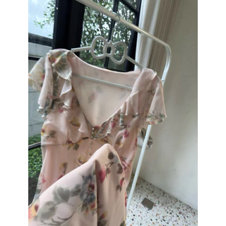 PICHA_BRAND : FLORAL SEASON SLIM DRESS( สินค้าจริงดูที่ VIDEO🔥🔥📌) ชุดเดรสยาวMaxi dress