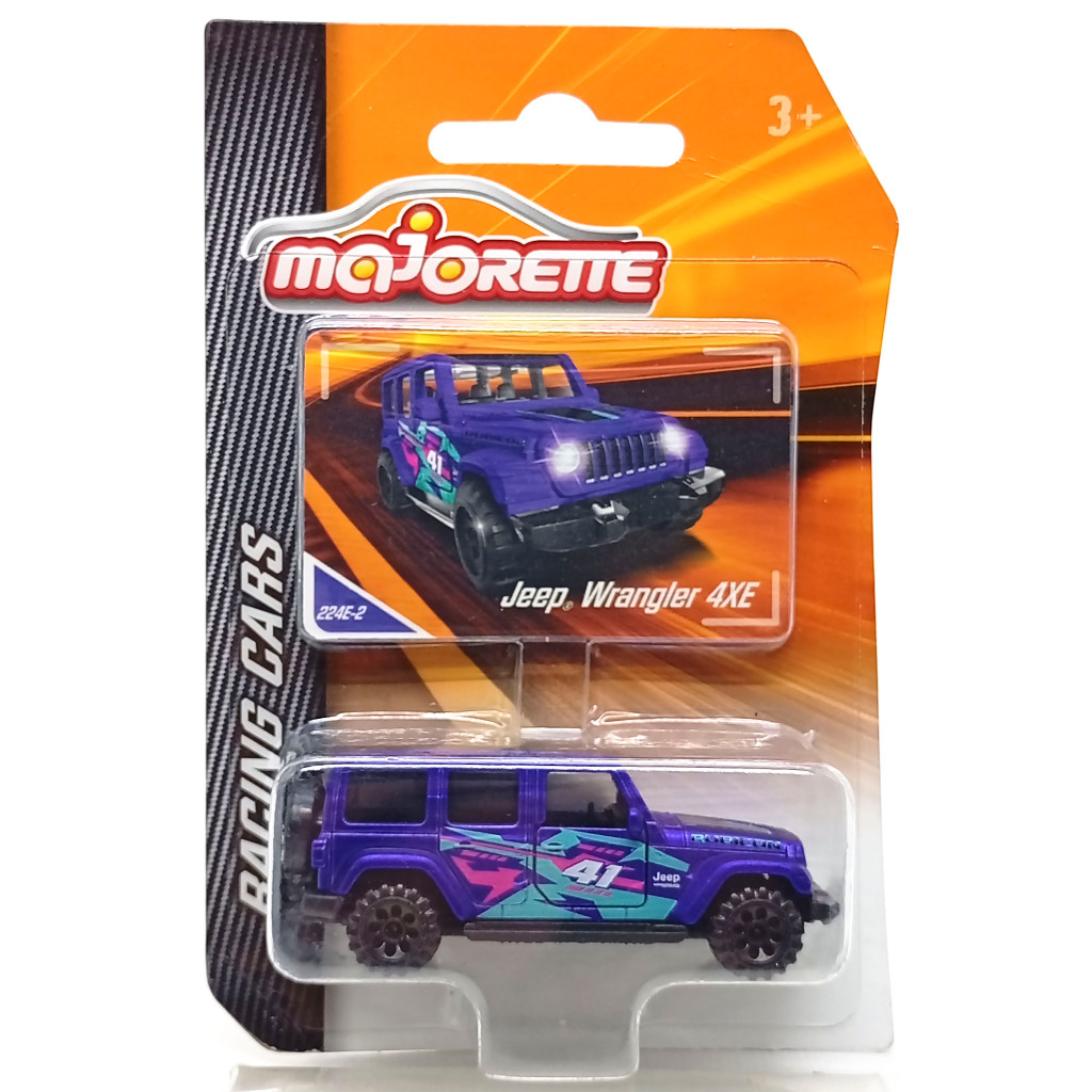 Majorette Jeep Wrangler 4XE สีม่วง สเกล 1/64 (8 cm) Package แบบมีการ์ด