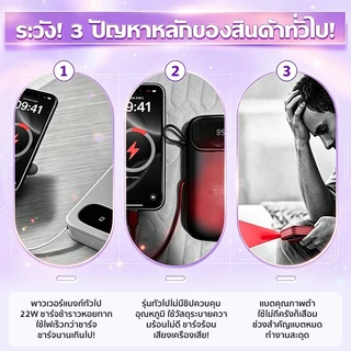 Powerbank 30000mAh พาวเวอร์แบงค์ชาร์จเร็ว PD22.5W แบตสำรอง มีขาปลั๊ก&สายในตัวLED แบตสำรอง พาวเวอร์แบงค์ชาร์จเร็ว