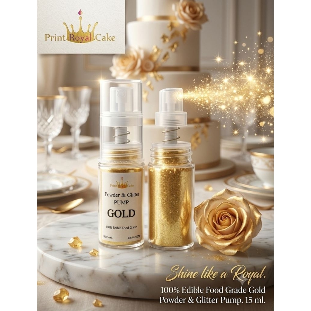 Golg Mix powder & glitter pump สเปรย์ผงสีทองผสมกลิตเตอร์