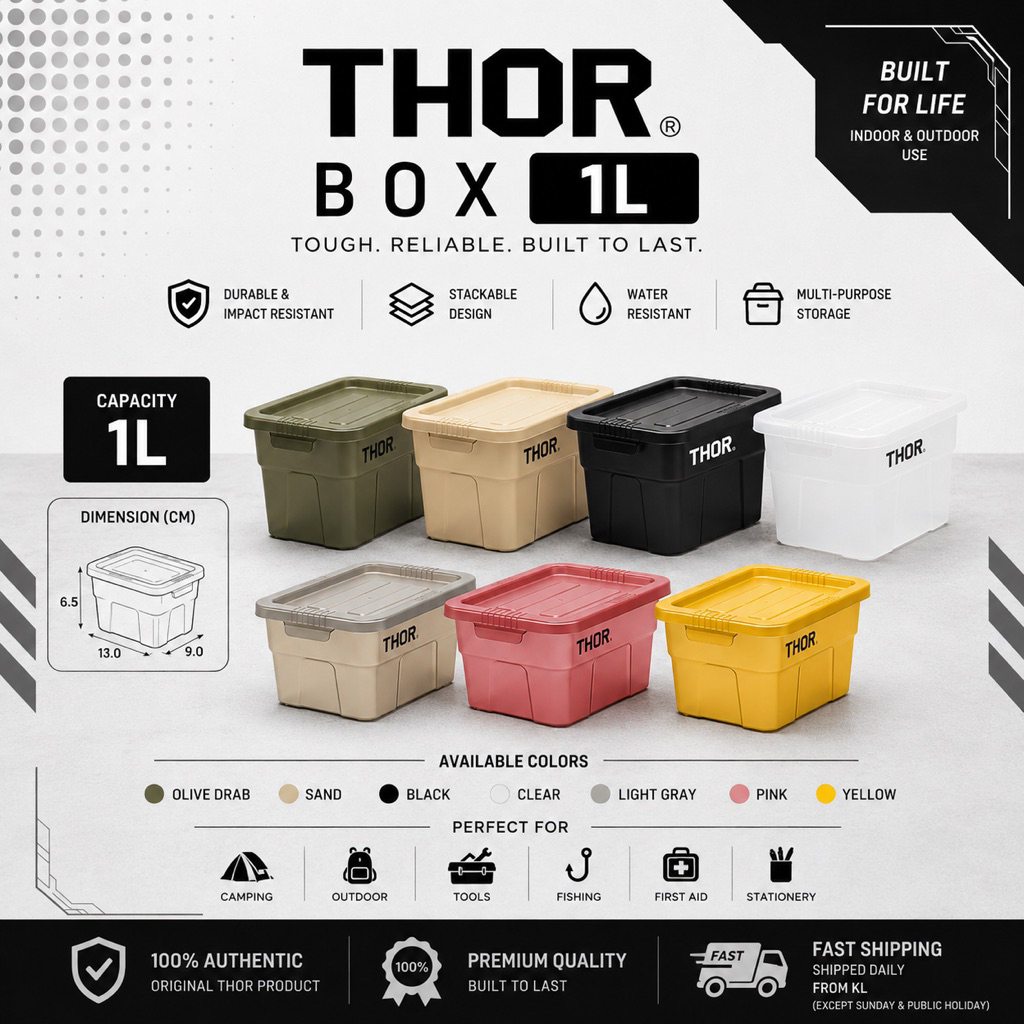 THOR 1L Mini Tote Box Small Stackable Storage Container
