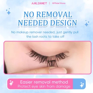 ANLINNET กาวฟรีขนตาปลอมแผ่นบางพิเศษ 0.03 มม. บางเบา ใส่สบาย ก้านโค้งรับกับรูปตา สำหรับแต่งหน้าไปทำงานต้องมีสำหรับมือใหม่