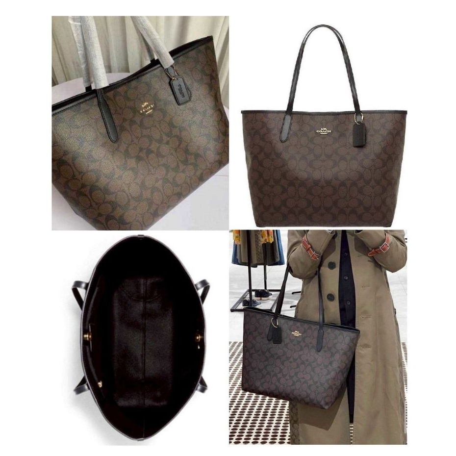 ของพร้อมส่งในไทย  จัดส่งแมส กระเป๋าถือผู้หญิง City Tote Bag in Signature Canvas (Style Code): F58292