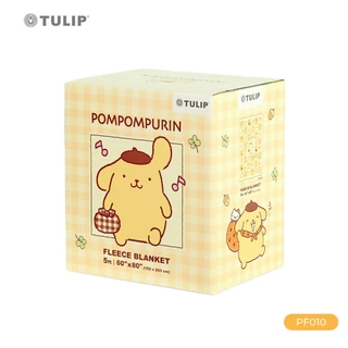 Tulip Fleece 60x80 นิ้ว ปอมปอมปุริน Pompompurin ลาย PF010 ลิขสิทธิ์แท้ Sanrio ผ้าห่มฟลีซห่มนุ่ม ขนาดใหญ่ 5 ฟุต