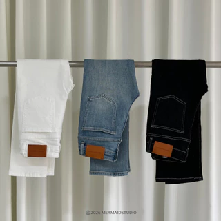 MERMAIDSTUDIO - MAGIC JEANS ยีนส์วิเศษ Version2026 #9086 เลือกตรงSizeเอวสะดือได้เลยค่า