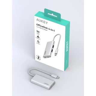 AUKEY UH-CA01 USB-C to USB-A ฮับ | ความเร็ว 10Gbps | บอดี้อะลูมิเนียม | OTG สำหรับทุกอุปกรณ์