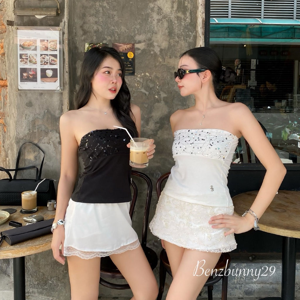 Benzbunny - ( 3 size ) Phuket Wink Tube Top เสื้อเกาะอกวิ๊งๆ มีไซส์ถึงสาวอวบ ผ้านิ่ม ใส่สบาย ตัวแม่ #2155