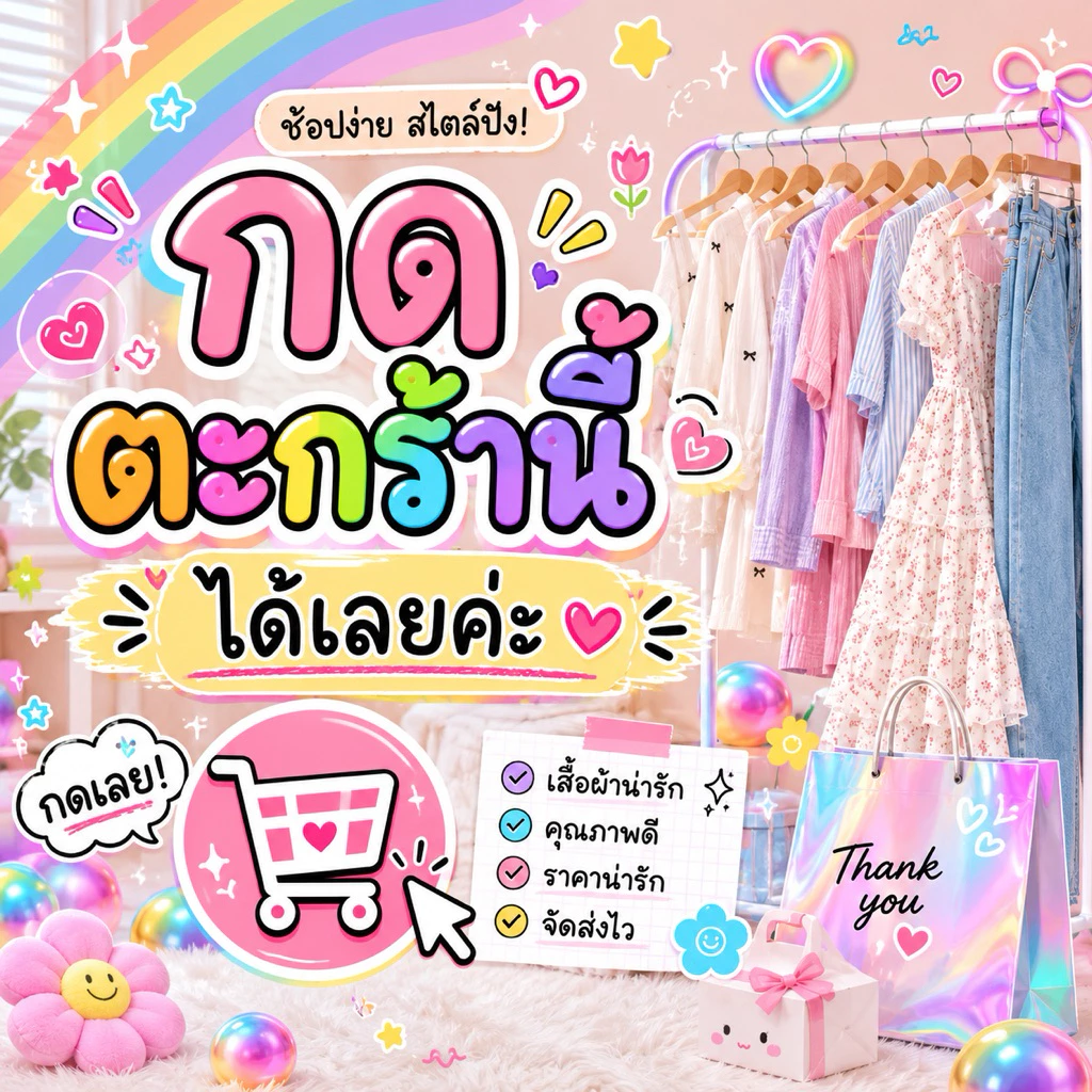 กดตะกร้านี้ได้เลยค่ะ สินค้าในไลฟ์สด 🌈💓✨