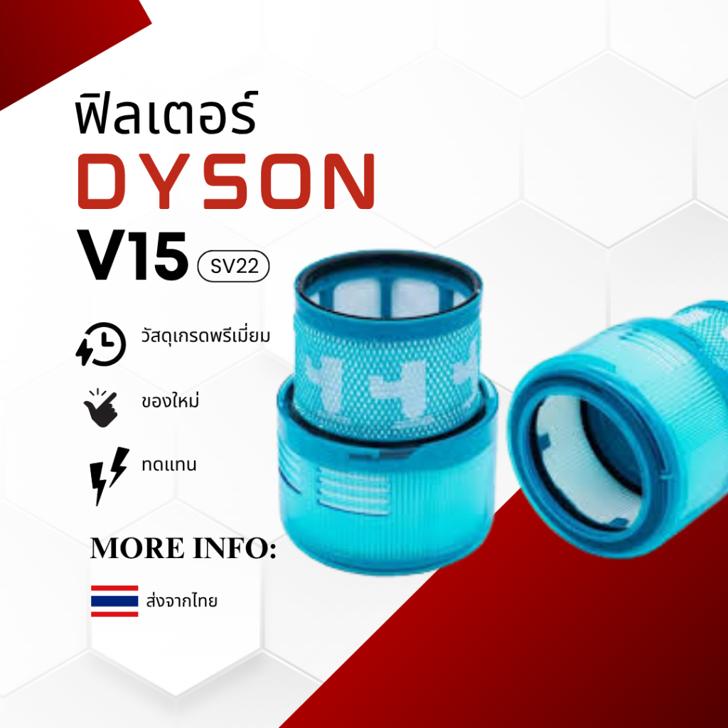 HEPA Filter (ทดเแทน) เครื่องดูดฝุ่น Dyson ไดสัน รุ่นV15(SV22) พร้อมส่ง