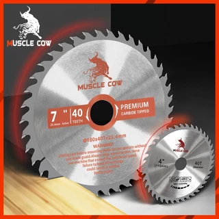 MUSCLE COW ใบเลื่อยวงเดือน ใบตัดวงเดือน 4นิ้ว/7นิ้ว ใบเลื่อย ใบตัดไม้ เลื่อยตัดไม้ ฟันคาร์ไบด์คมกริบ 24, 30, 40, 60ฟัน