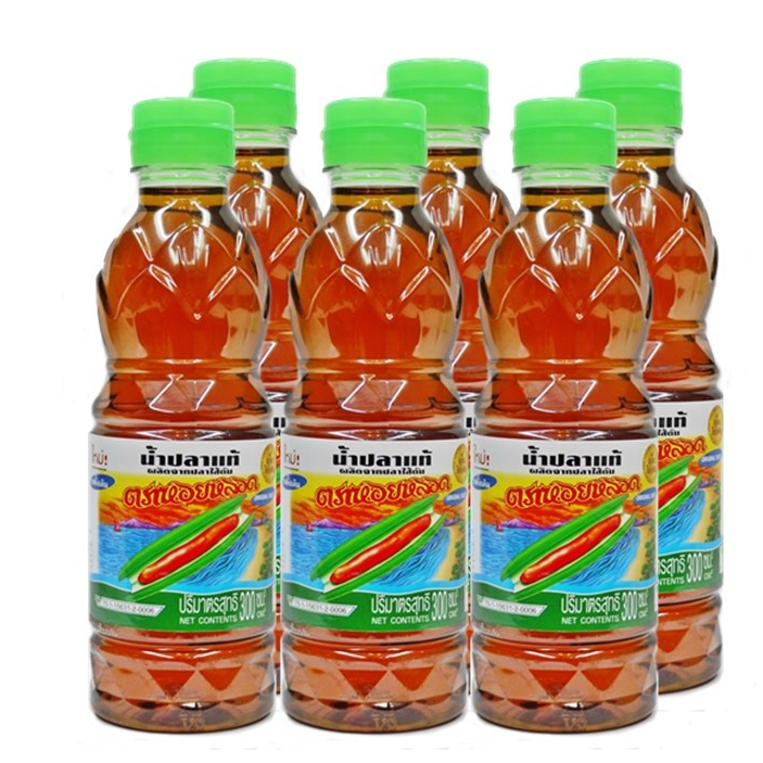 [แพ็ค 6 ขวด] น้ำปลาแท้ ตราหอยหลอด รสดั้งเดิม PET 300 มล.