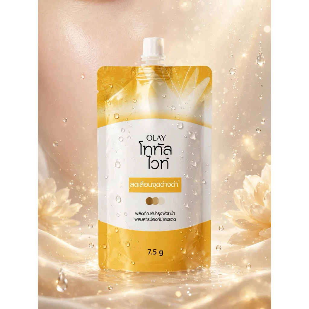 OLAY โททัล ไวท์ 7.5g OLAY โททัลไวท์ ซองเหลืองในตำนาน ฝาหมุน