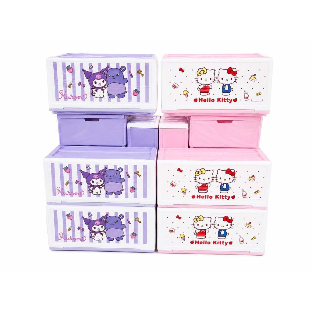 พร้อมส่ง ลิ้นชักคิตตี้ ลิ้นชักคุโรมิ ลิ้นชักพลาสติก(1ชั้น) ใหญ่ 34.8*39.5*19