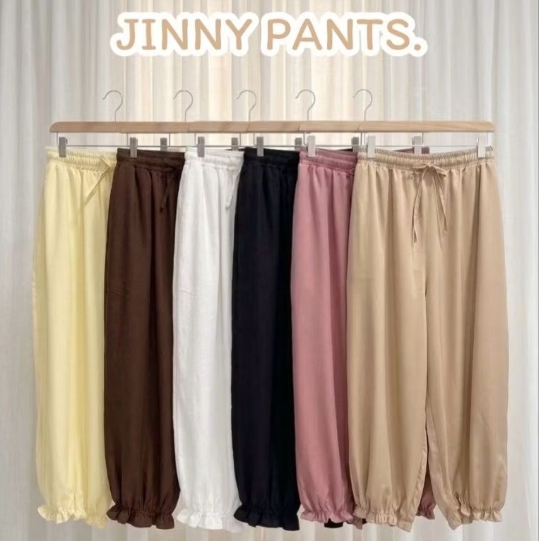 Jinny pants. กางเกงทรงจินนี่ ผ้าไหมอิตาลี ใส่แล้วดูพรางหุ่น เนื้อผ้าใส่สบาย