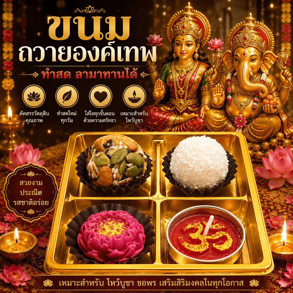 ลาดู โมทกะ ถวายขอพรในโอกาสพิเศษ ถวายองค์พระพิฆเนศ องค์เทพฮินดู