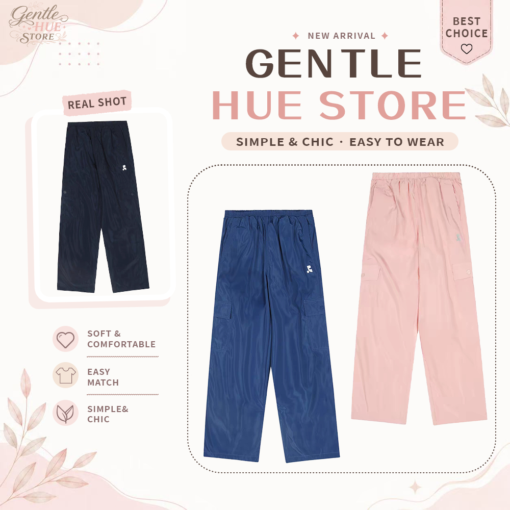 แบรนด์เกาหลี 【ของแท้ 100%】 restandrecreation กางเกงขายาวผู้หญิง Blue/Pink/Navy Blue