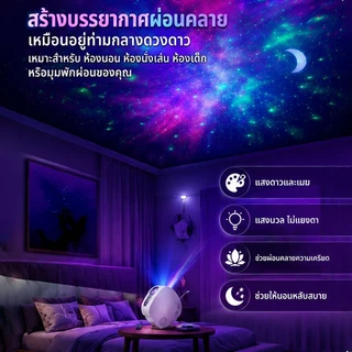 Sky projector โปรเจคเตอร์ดวงดาว ไฟดาว ไฟกลางคืน พร้อมเพลงบลูทูธ โคมไฟโปรเจคเตอร์ Star Sky Galaxy Pro