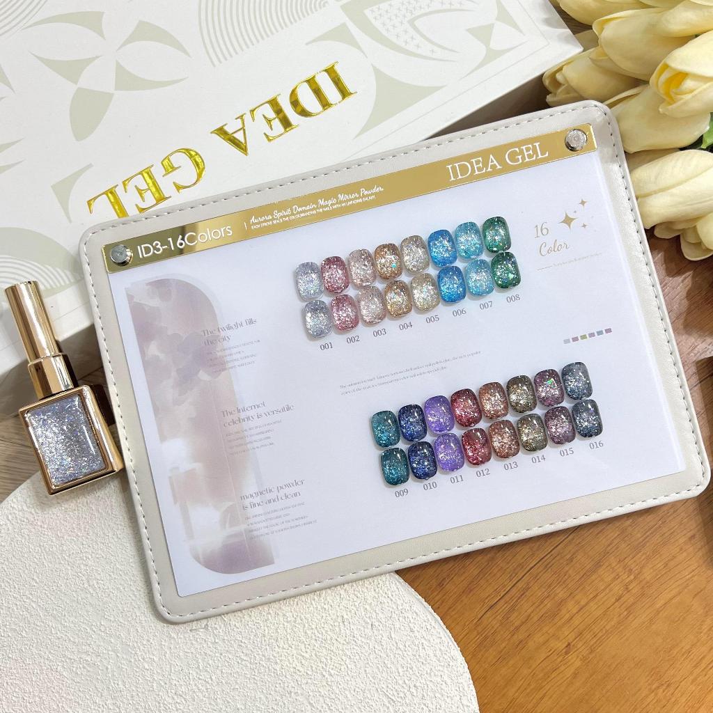 Super Glitter Set 16สี ( IR16-3 ) idea gel 2026 พร้อมชาร์จสำเร็จรูป