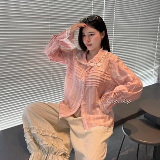 crop..shop เสื้อเเขนยาวคอบัว สวยมากลมุนลงตัว งานสวยมาก ช่วงเเขนผูกสวยเก๋ กระดุมใช้ได้จริง เลิศมากจ้า