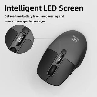 GOOJODOQ Triple Connectivity Mouse 2.4GHz & Dual Bluetooth Silent Ergonomic Design with LED Display and DPI Adjustment